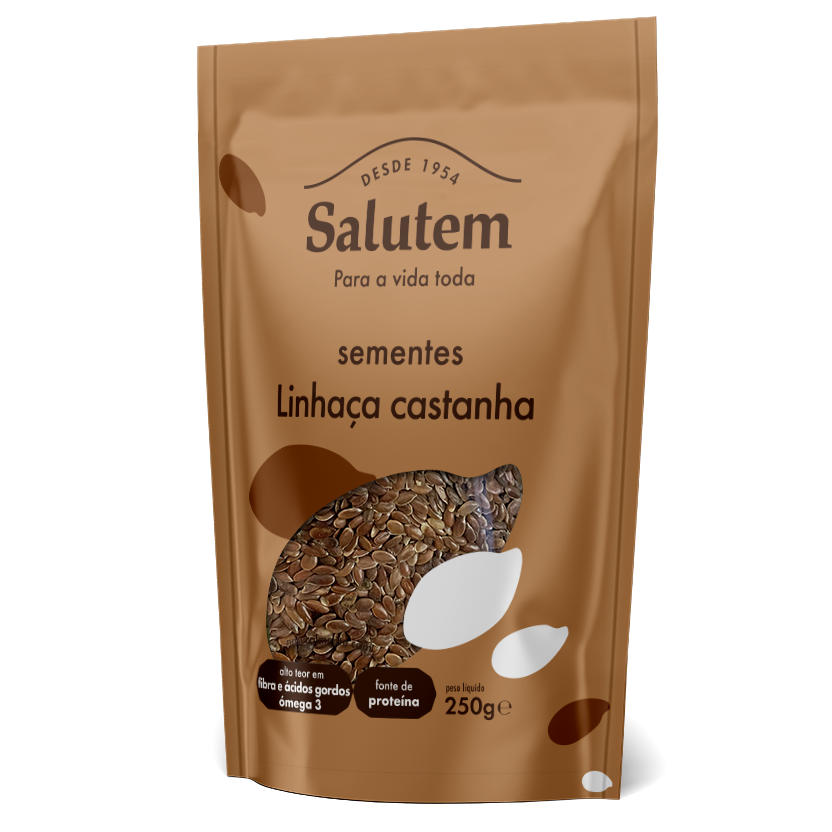 Sementes de linhaça castanha