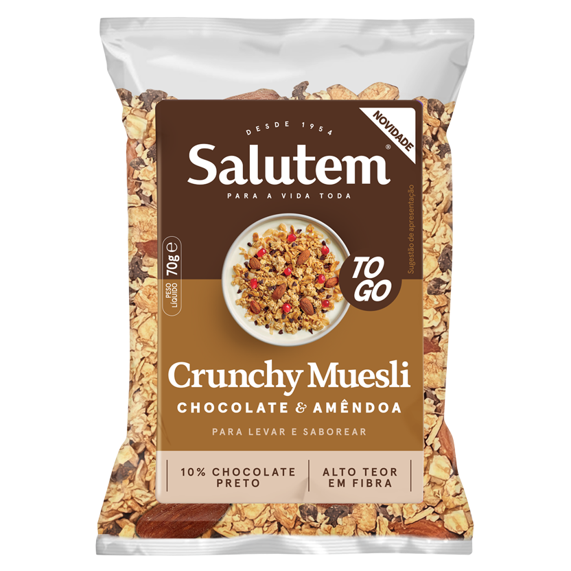 Crunchy muesli chocolate e amêndoa to go